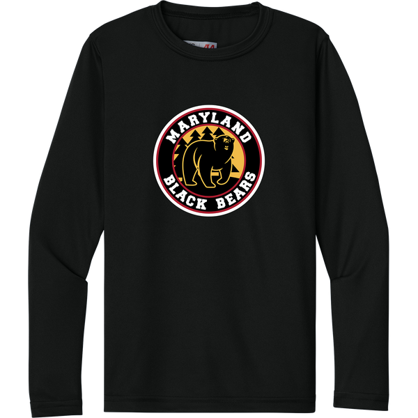 Maryland Black Bears Youth Cooling Performance Long Sleeve Tee