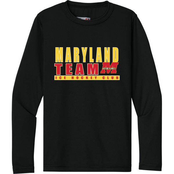 Team Maryland Youth Cooling Performance Long Sleeve Tee