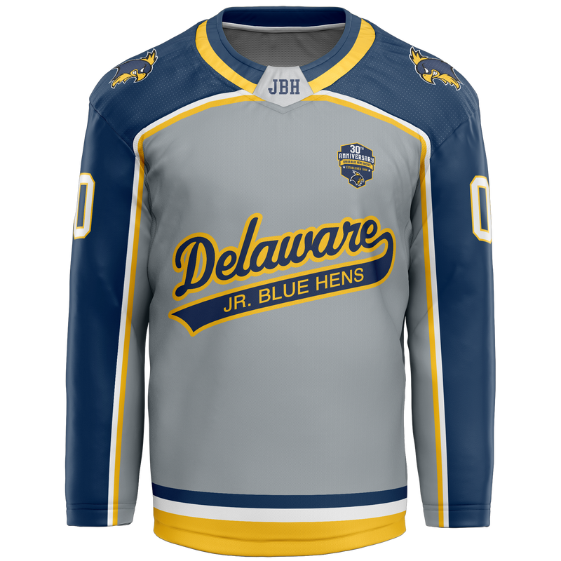 Delaware Jr. Blue Hens 30th Youth Player Sublimated Jersey